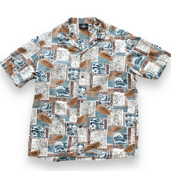 Vintage 90s Royal Creations Hawaiian Printed Shirt Sea Turtle Made in Hawaii Top - Picture 6 of 12